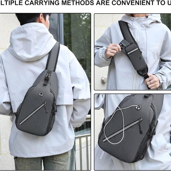 Crossbody Bags Sling Backpack, Sling Bag Cross body Shoulder Bag for Men and Wom - Picture 2 of 9